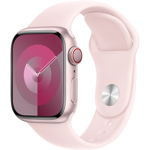 APPLE Watch Series 9, GPS + Cellular, 41mm Pink Aluminium Case, Light Pink Sport Band - M/L