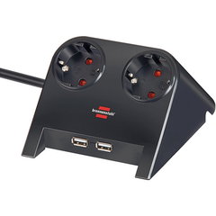 Prelungitor electric Brennenstuhl 2 prize + 2x USB 1,8m 3600W negru