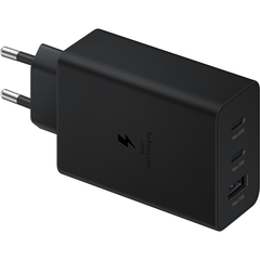 Samsung Incarcator retea Samsung Trio EP-T6530NBEGEU, Quick Charge, 65W, 1 x USB - 2 x USB Type-C, Negru EP-T6530NBEGEU, Samsung