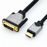 Cablu HDMI la DVI-D 24+1 pini T-T 2m, Roline 11.04.5871