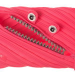 Penar Cu Fermoar, Zipit Grillz Monsters Jumbo - Roz Cu Dinti Argintii