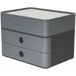 Suport cu 2 sertare + cutie ustensile HAN Allison Smart Box Plus - gri granite