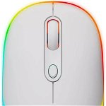 Mysz Canyon CANYON MW-22, 2 in 1 Wireless optical mouse with 4 buttons,Silent switch for right/left keys,DPI 800/1200/1600, 2 mode(BT/ 2.4GHz), 650mAh Li-poly battery,RGB backlight,Snow white, cable length 0.8m, 110*62*34.2mm, 0.085kg, Canyon