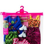 Mattel Barbie® Ubranka + akcesoria 2-pak Top i spodnie + T-shirt i spódniczka + akcesoria (HJT36), Mattel
