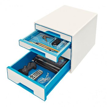 Cabinet cu sertare, 4 sertare, albastru, LEITZ WOW, LEITZ