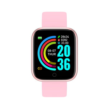 Ceas Smartwatch Sport Roz cu Functii de Ritm Cardiac si Tensiune Arteriala pentru Android SWY68, Karen