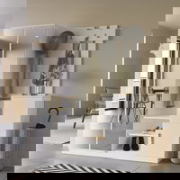 Set hol DD8-W, format din cuier si pantofar, alb, PAL, 147x37x180 cm