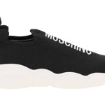 Moschino Teddy Slip-On Sneakers NERO LOGO BIANCO