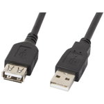 Lanberg extension cable USB 2.0 AM-AF 70cm black, LANBERG