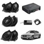 Pachet sistem audio Plug&Play Audison dedicat BMW K4M X4M + Amplificator SR 4.300 520W + Conectica dedicata, Audison