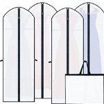 Set de 4 huse pentru haine Pwsap, PVC, transparent, 60 x 180 cm, 