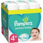 Scutece Pampers Active Baby XXL Box, Marimea 4+, 10 -15 kg, 164 buc
