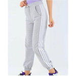 Pantaloni Trening Dama gri fashion cu dungi laterale PTD01