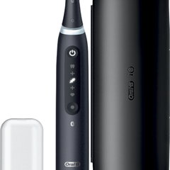Periuta de dinti electrica Oral-B iO5 cu Tehnologie Magnetica si Micro-Vibratii, Inteligenta artificiala, Display conversational, Senzor de presiune Smart, 5 moduri, 1 capat, Trusa de calatorie, Negru