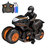 Jucarie motocicleta Drift Stunt, rotatie 360 grade, control prin telecomanda, 2.4GHz, 20m, Portocaliu, RT24-B RCO, Rco