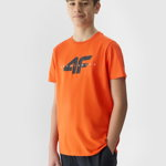 Tricou din bumbac organic cu imprimeu pentru băieți - roșu, 4F Sportswear
