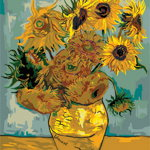 Set Pictura pe numere Acuarello 50X65 cm - Floarea soarelui Van Gogh, Acuarello