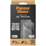 Folie protectie screen protector, protective film (transparent/black, iPhone 15 Pro Max, EasyAligner), PanzerGlass