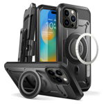 Carcasa 360 grade Supcase Unicorn Beetle Pro MagSafe compatibila cu iPhone 15 Pro Max, Protectie display, Negru, Supcase