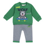 Costum bebe Chicco, tricou si pantaloni, verde, 00740-63MFCO, Chicco