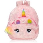 BrushArt KIDS Fluffy unicorn backpack Small rucsac pentru copii Pink (20 x 23 cm) 1 buc, BrushArt