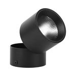 Aplica LED Techstar® AP, Putere 15W, Culoare Lumina 6500K, Diametru 8.7cm, CRI 80+, Corp Aluminiu, Reglabil 90°, Negru, Techstar