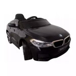 Masinuta electrica cu telecomanda, roti din spuma EVA si scaun din piele BMW 6GT - Negru, R-Sport