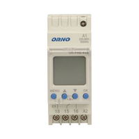 Programator digital ORNO OR-PRE-433, 2300W, 16A, 52 de programe, montaj pe sina DIN TH-35, IP20, alb
