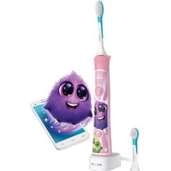 Periuta de dinti electrica Philips Sonicare For Kids HX6352/42 | 62000 miscari/min, 2 programe, 2 capete, Roz, Philips Periuta de dinti electrica Philips Sonicare For Kids HX6352/42 | 62000 miscari/min, 2 programe, 2 capete, Roz, Philips