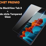 Pachet tableta Blackview Tab 8 Gri + Folie de sticla, 4G, IPS 10.1 FHD+, Android 10, 4GB RAM, 64GB ROM, OctaCore, 6580mAh, Dual SIM, EU