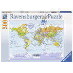 Ravensburger - Puzzle harta politica a lumii, 500 piese