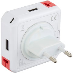Hub mini USB 2.0 cu 4 porturi alb/rosu Allocacoc PowerUSB HUB,
