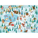 Animale pe gheață – Carte + puzzle uriaș