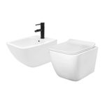 Vas wc suspendat Rea Martin Slim Rimless Alb Lucios, Rea