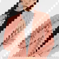 DKNY, Sacou cu revere decupate, Roz prafuit, S