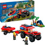 LEGO\u00ae City 4x4 W\u00f3z stra\u017cacki z \u0142odzi\u0105 ratunkow\u0105 60412