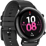 Smartwatch Huawei Watch GT 2, Procesor Kirin A1, Display 3D AMOLED HD 1.2", 16MB RAM, 4GB Flash, Bluetooth, GPS, Carcasa Otel, Bratara Silicon 42mm, Rezistent la apa, Android/iOS (Negru)