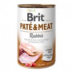 Hrană umedă BRIT pentru câini, cu bucati de carne si pate, cu iepure 400g, Brit