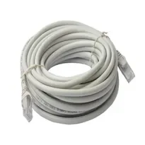 Cablu UTP Retea, Alb/Gri, Ethernet Cat 5e, 10m Lungime - Cablu Patch de Internet cu Mufa, Conector RJ45, Praize
