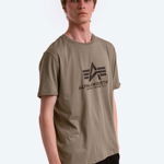 Alpha Industries tricou din bumbac Basic T-Shirt culoarea verde, cu imprimeu 100501.11-green, Alpha Industries