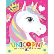 Unicorni. Carte de colorat cu activitati Unicorni. Carte de colorat cu activitati