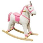 Balansoar, Unicorn lemn + plus, roz, 78x28x68 cm, 