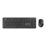 Kit tastatura si mouse Ody Trust, 442 x 19.5 x 142 mm, Wireless, Negru