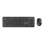 Kit tastatura si mouse Ody Trust, 442 x 19.5 x 142 mm, Wireless, Negru