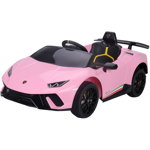 Masinuta electrica Chipolino Lamborghini Huracan pink cu scaun din piele si roti EVA, Chipolino