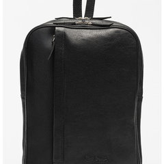 Pierre Cardin, Rucsac din piele cu buzunare exterioare, Negru, Maro