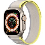 Curea textila DuxDucis Velcro Sports YJ compatibila cu Apple Watch 4/5/6/7/8/SE 38/40/41mm Beige/Yellow