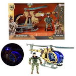 Elicopter Militar 27cm cu Sunete, Lumini si Soldat inclus Toi-Toys TT15611A