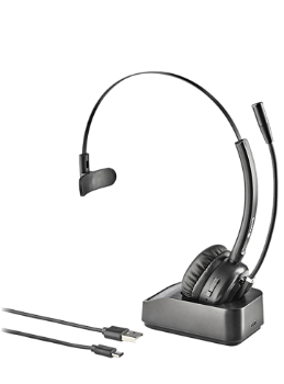 Casti mono fara fir On-Ear cu microfon NGS Buzz Lab, control volum, baza de incarcare