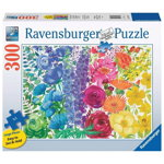 Ravensburger Puzzle 2D cu flori de format mare curcubeu 300 de piese, Ravensburger